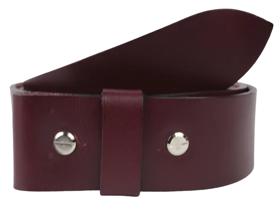 Interchangeable 1 Inch (25mm) Leather Belt Strap in Burgundy Chicago Screws