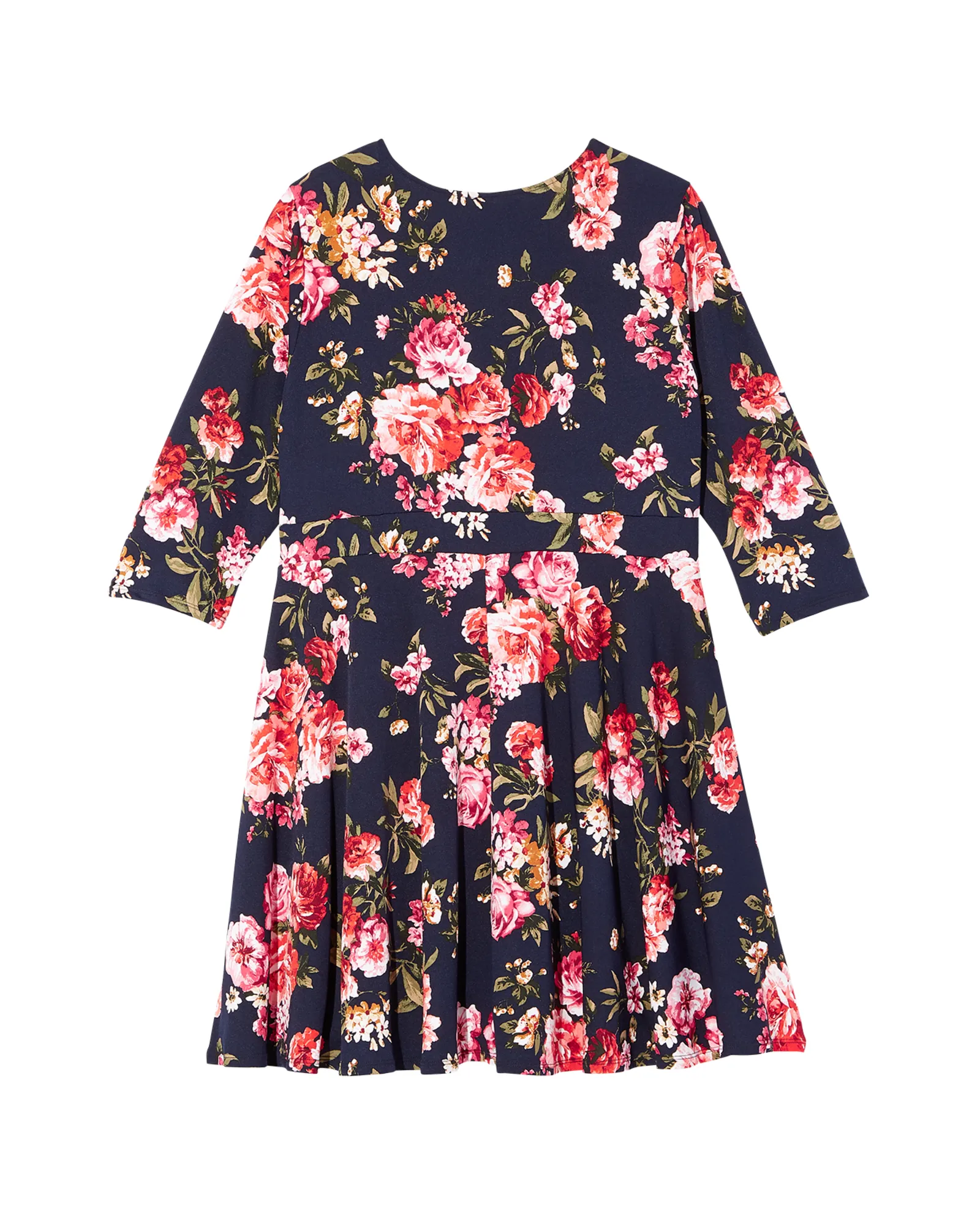 Lawrence 3/4 Sleeve Surplice Dress | Navy / Red