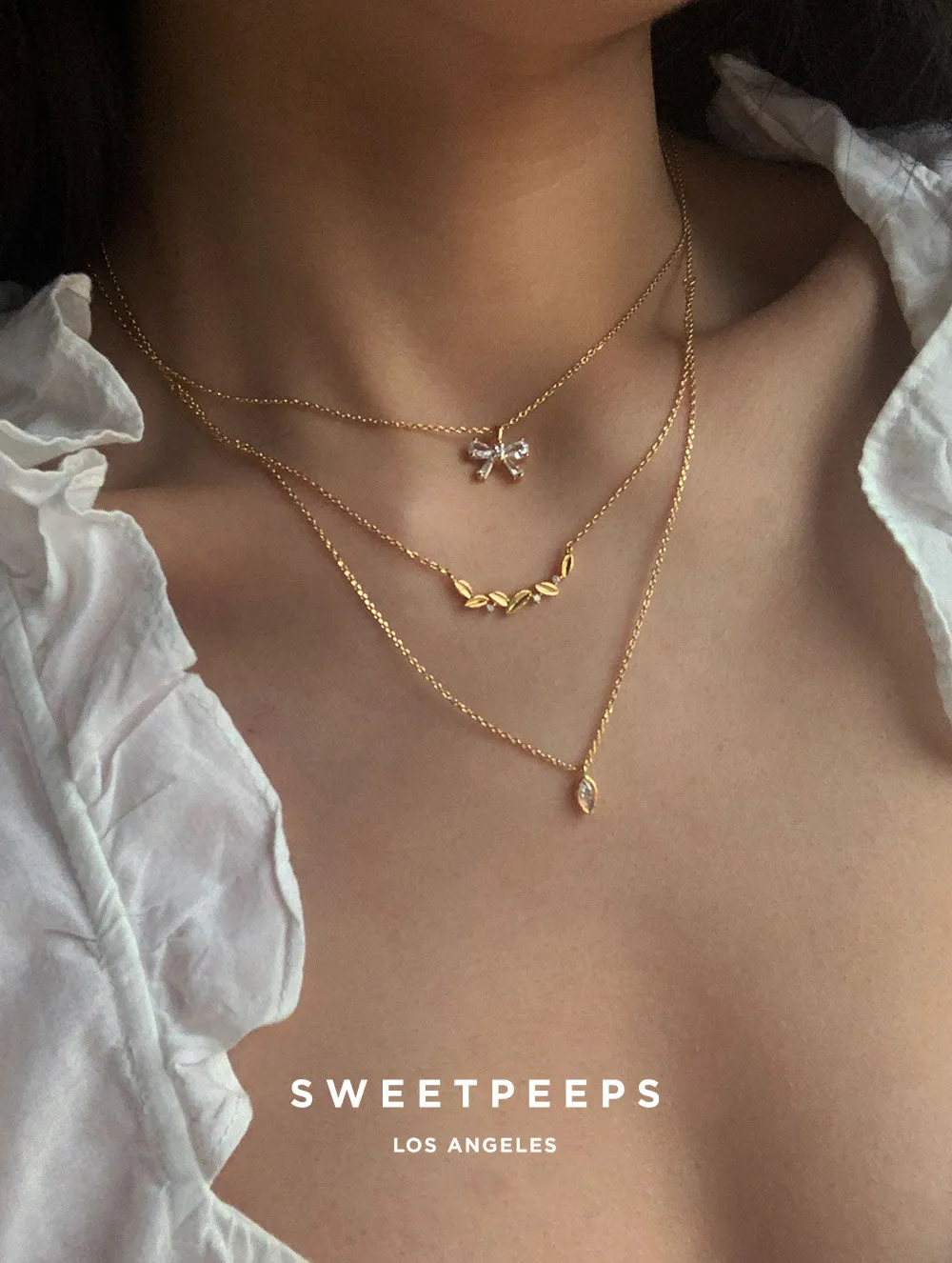 Layered Leaf Necklace (Leaf)