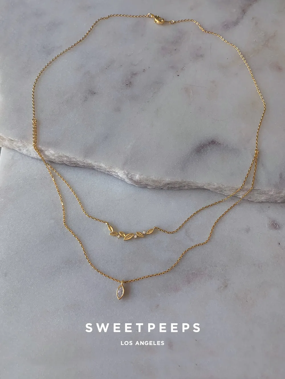 Layered Leaf Necklace (Leaf)