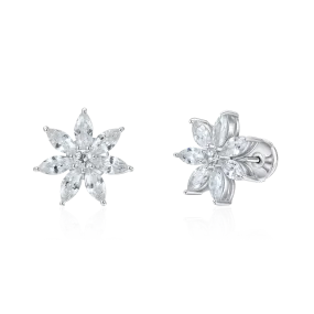 Marquise Cut Flower Earring