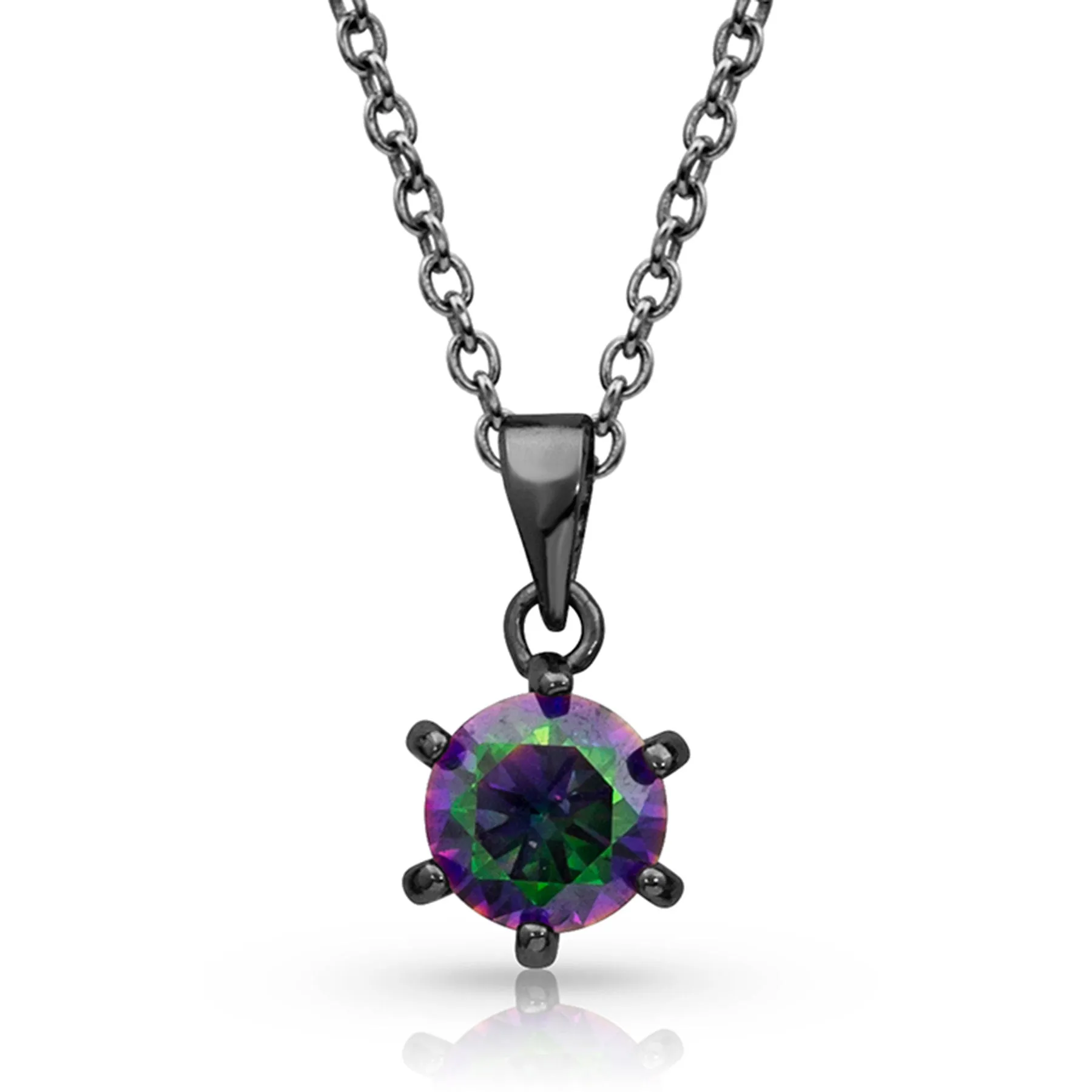 Northern Lights Solitaire Mystic Topaz Necklace