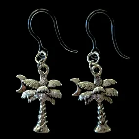 Palmetto Tree Dangles Hypoallergenic Earrings for Sensitive Ears Made with Plastic Posts