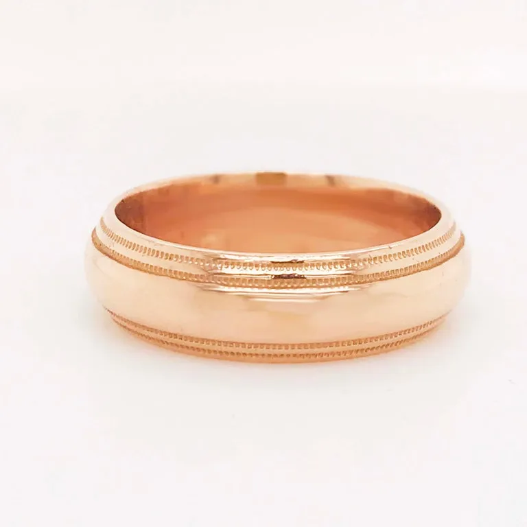 Rose Gold Men's Wedding Band