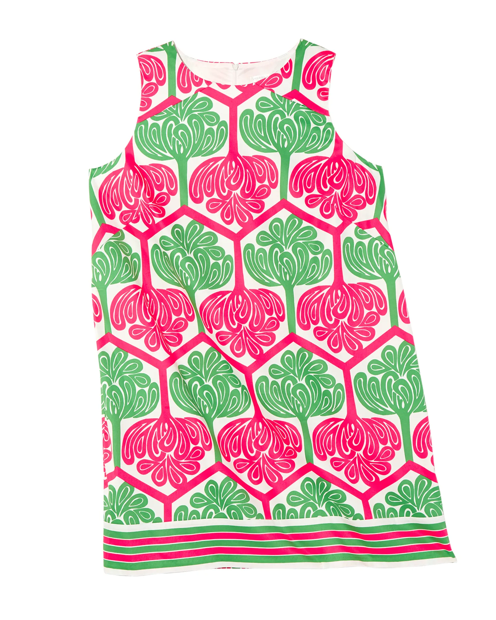 Sherine Sleeveless Shift Dress | Kelly Green / Pink