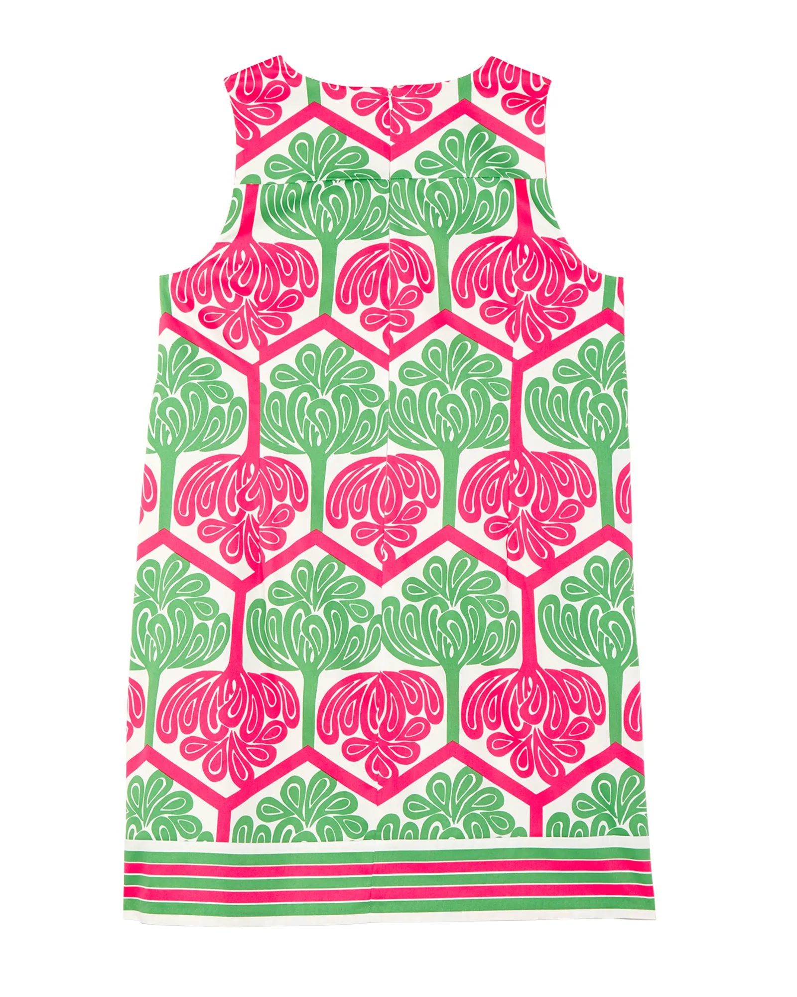 Sherine Sleeveless Shift Dress | Kelly Green / Pink