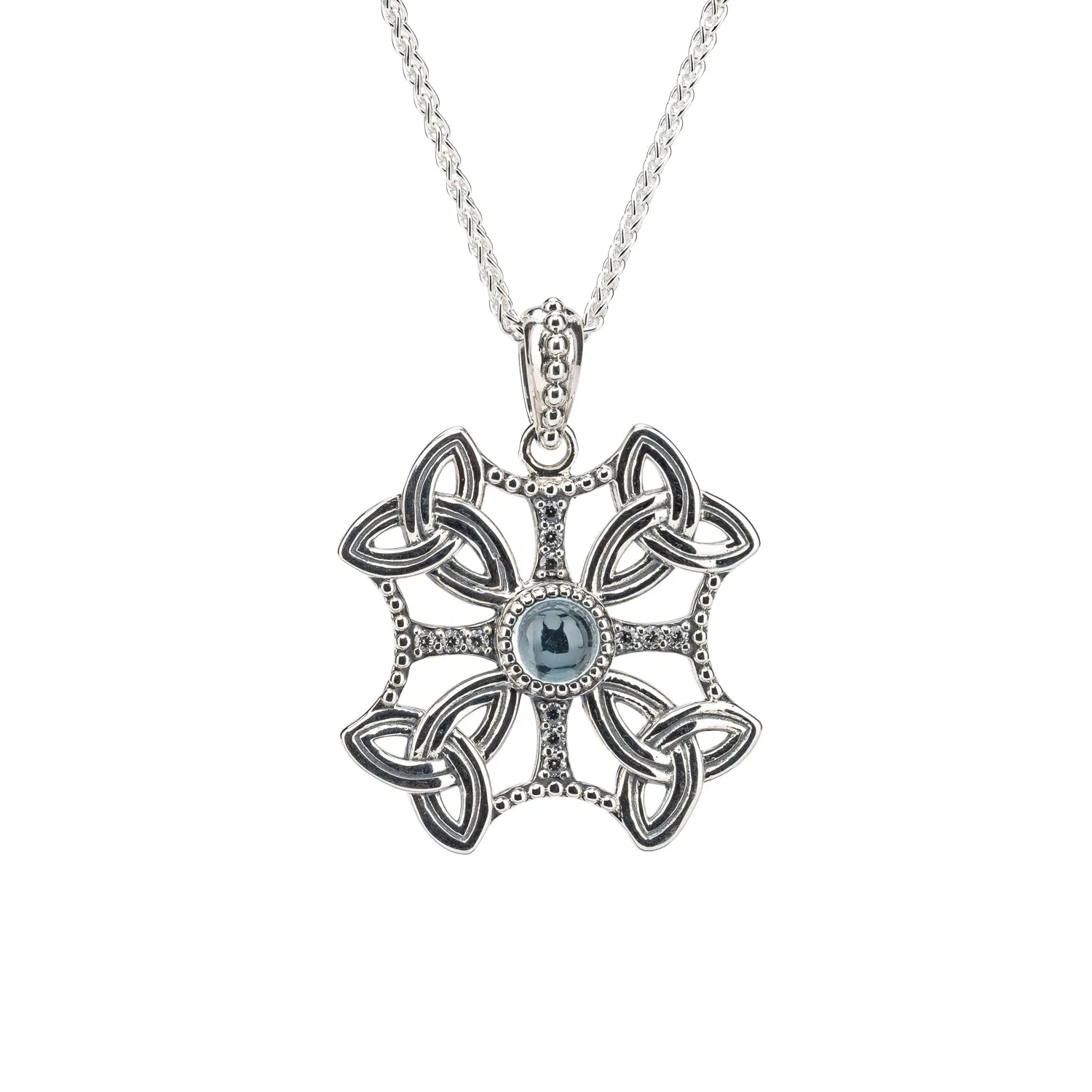 Silver Aphrodite Pendant - Sky Blue Topaz