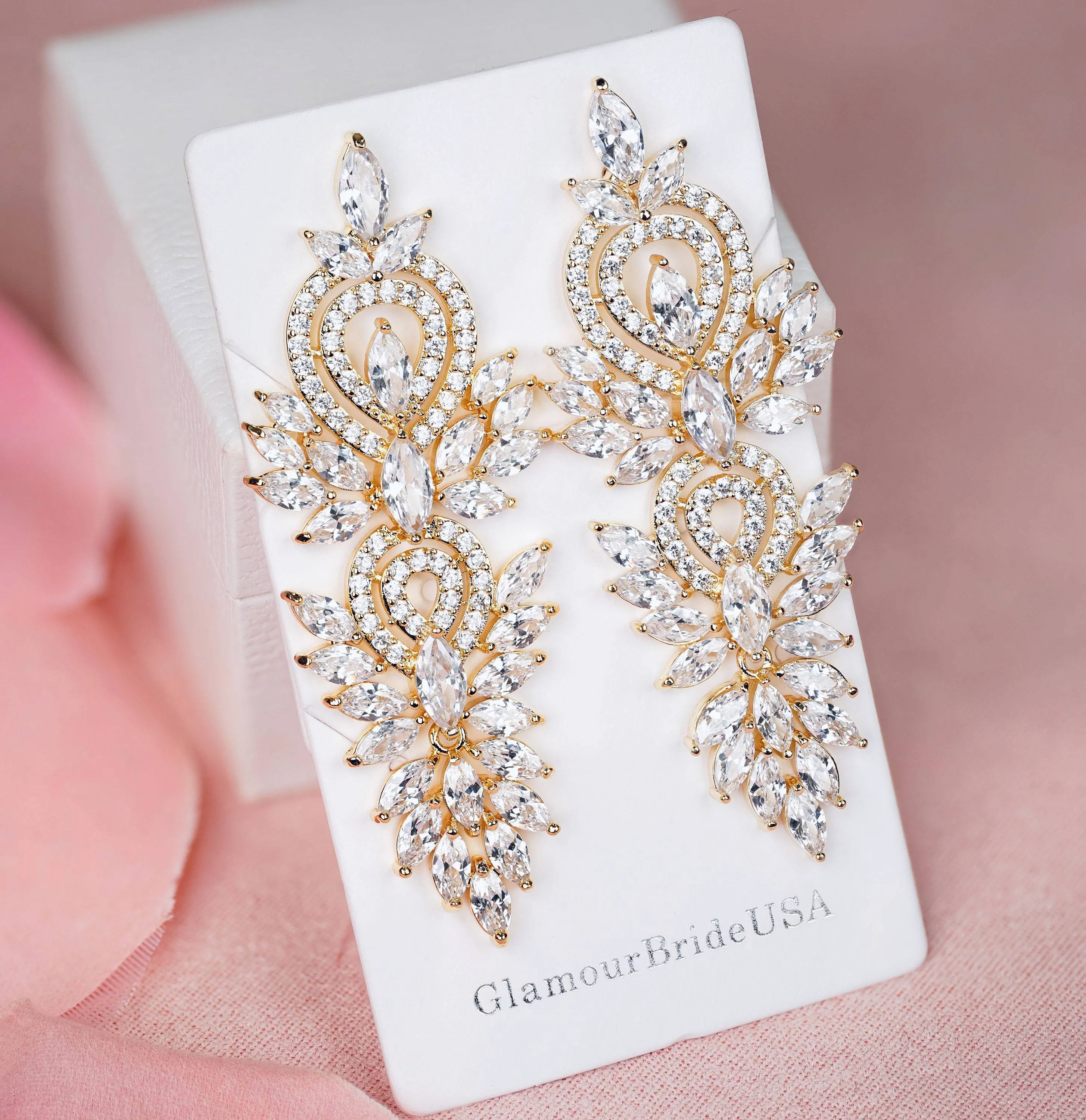 Statement Rose Gold Earrings - Sara