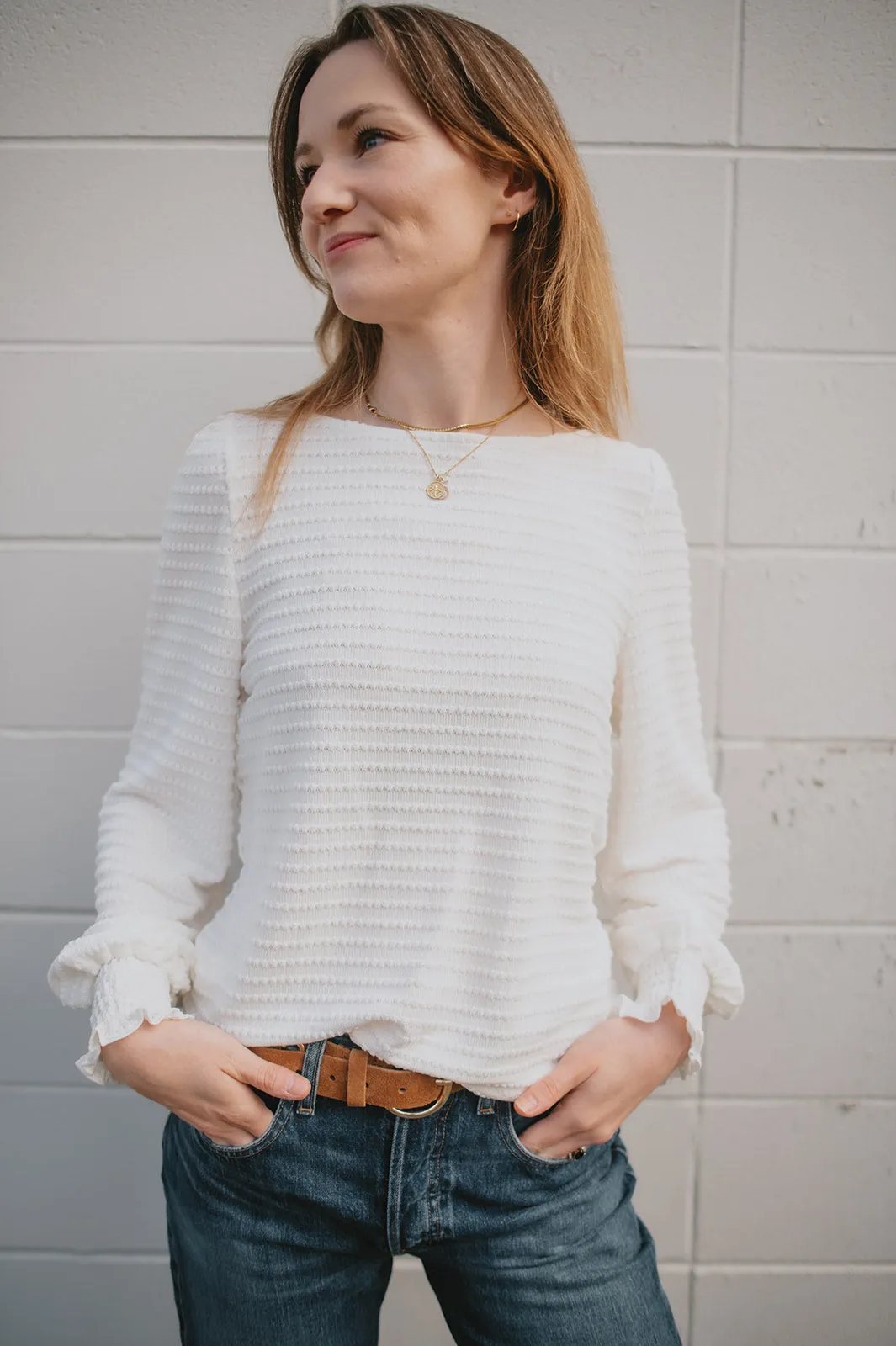 The Lina Suede Grommet Belt by FRNCH - Camel