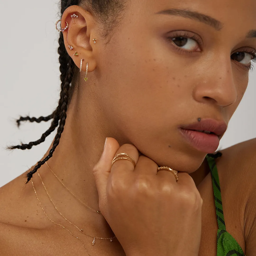 TRIXY | Trillion-cut Peridot Threadless Flatback Earring