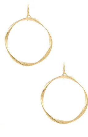 Twist Ring Earrings - Gold