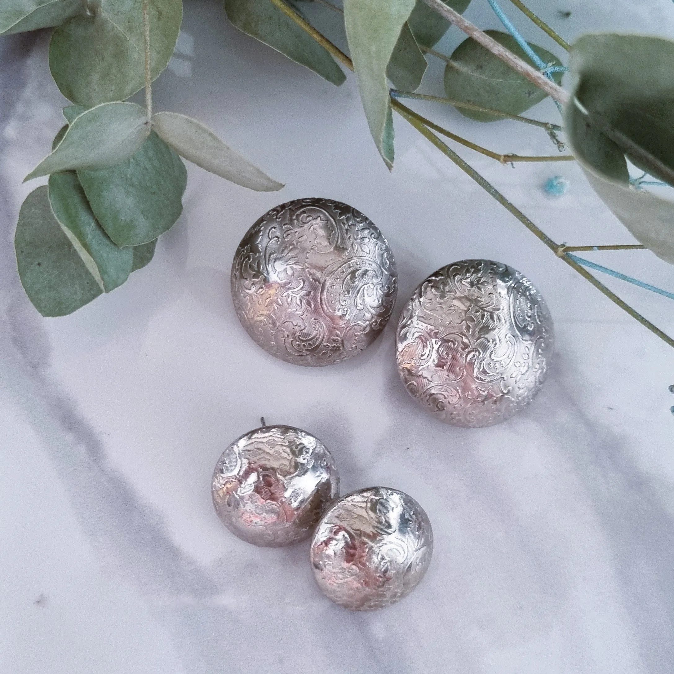 Vintage earrings - Silver flowers