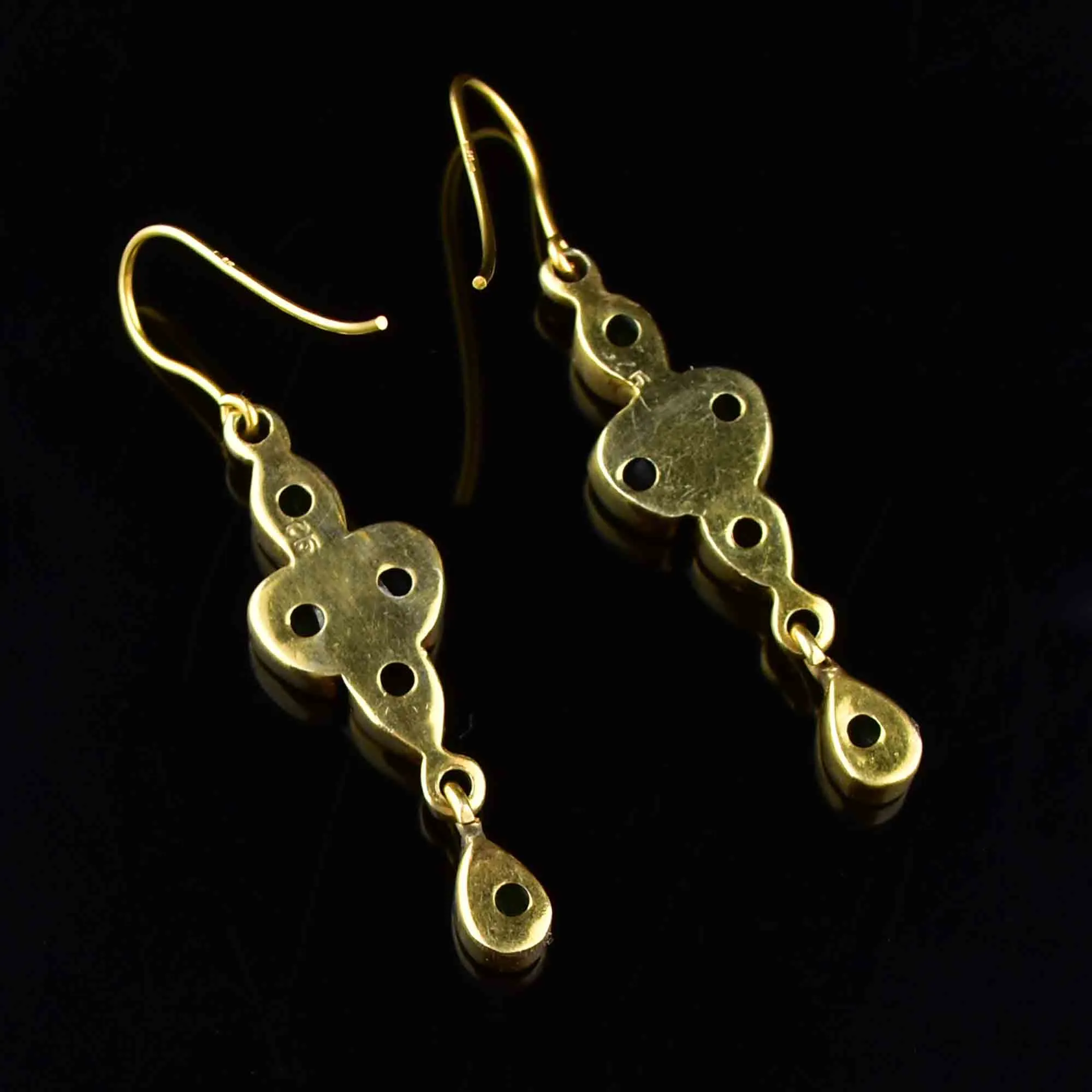 Vintage Peridot Amethyst Citrine Dangle Earrings
