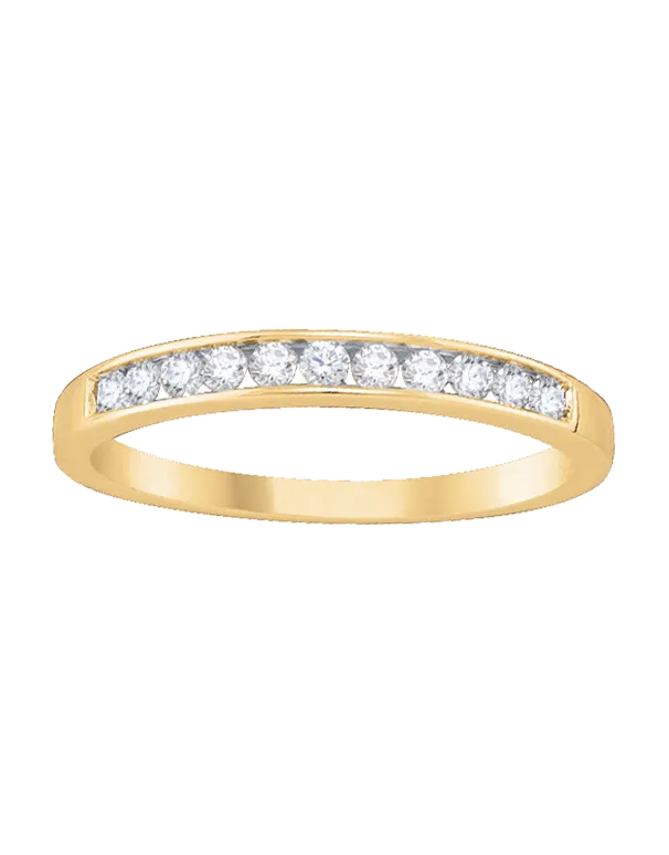 Wedding Band - 9ct Yellow Gold Diamond Set Wedding Band - 753867