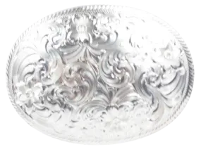 Western Flower Swirl Montana Silversmiths Big Sky Silver Belt Buckle