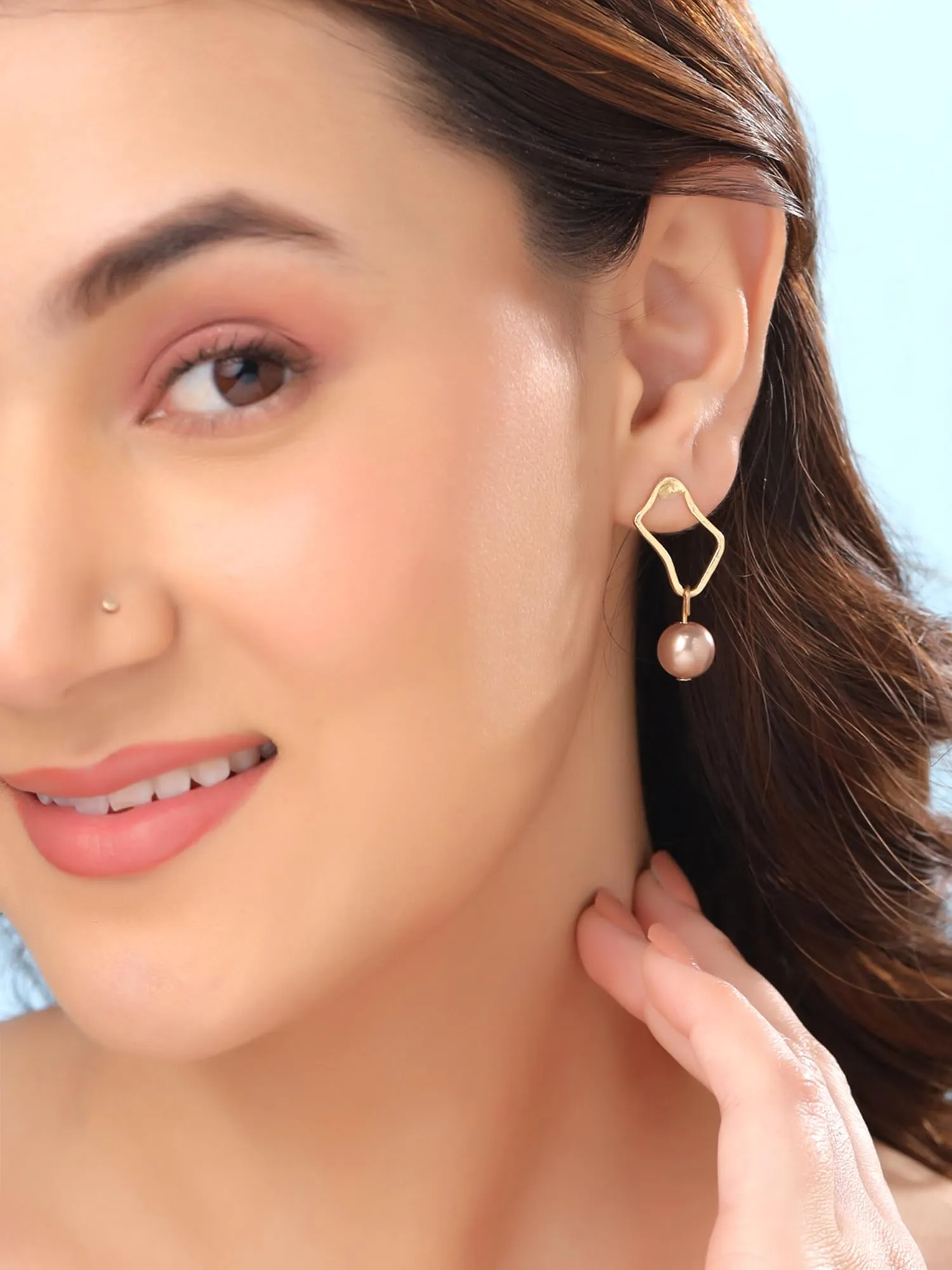 Yellow Chimes Stud Earrings for Women | Fashion Gold Earrings for Girls | Combo of 6 Pairs Stud Hoop Earrings Set | Geometric Style Women Earrings | Birthday Gift For Girls Anniversary Gift for Wife